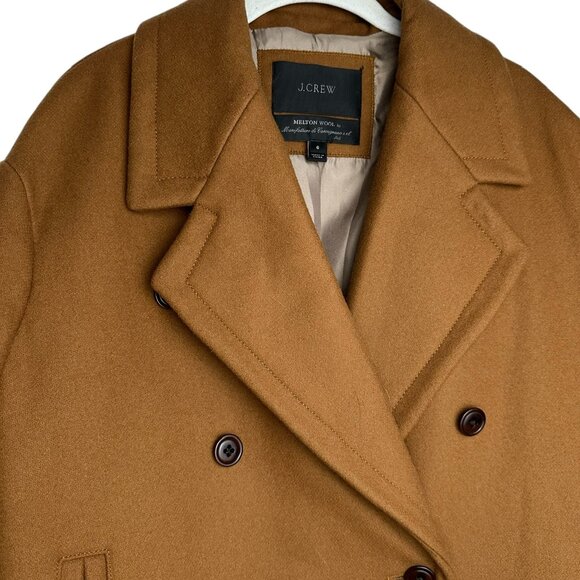 J Crew cognac Melton wool Jacket Size 6 - Picture 5 of 9